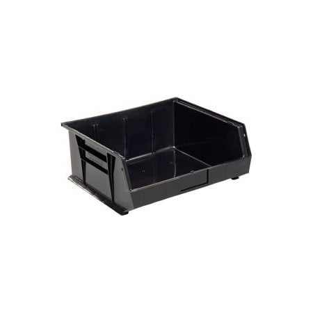 Quantum Storage Systems Hang & Stack Storage Bin, Plastic, Black, 6 PK QUS250BK**